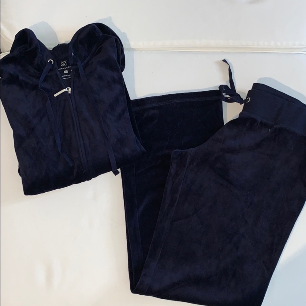New York & Company Navy Jogger Suit - Size Small